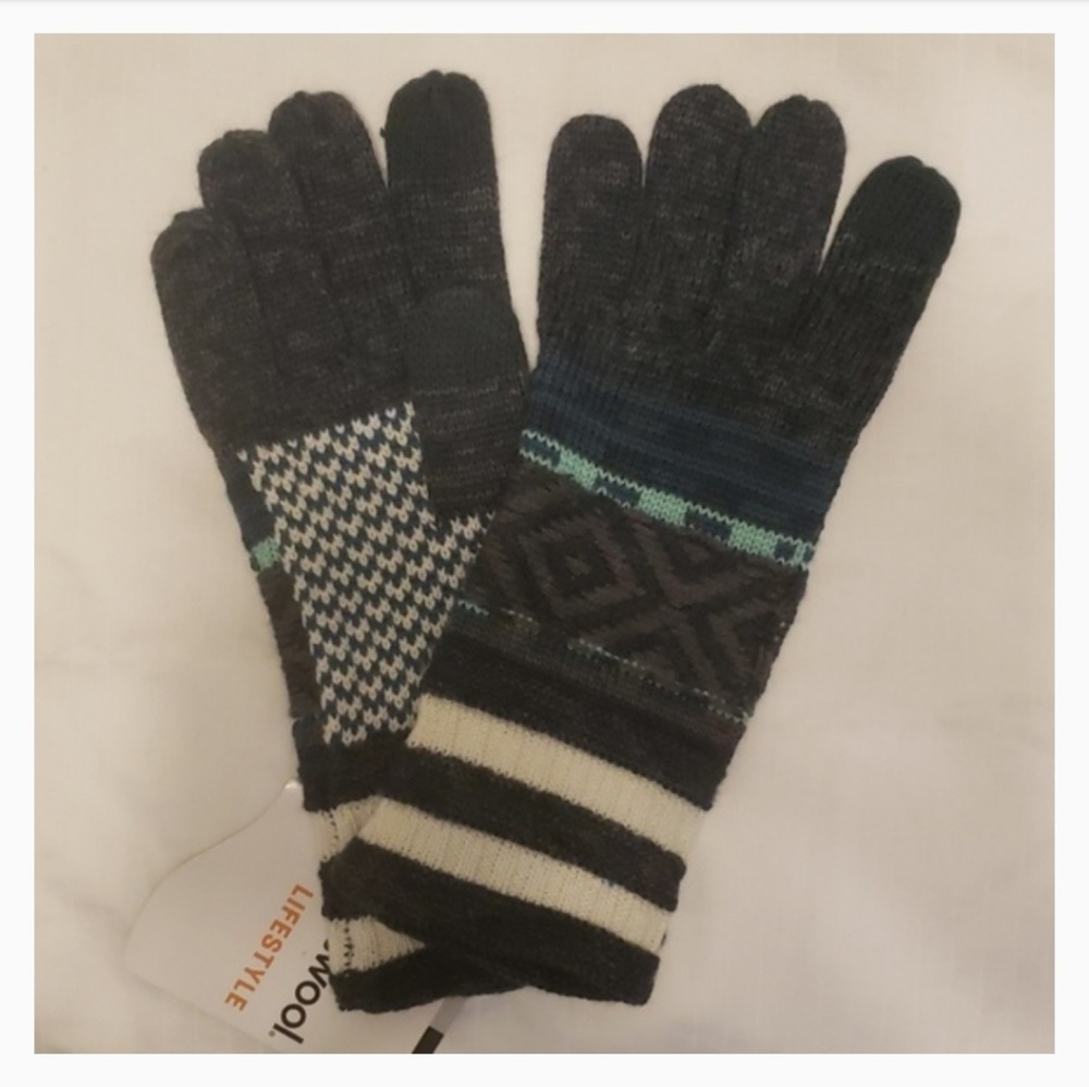Smartwool Blue Grey Gloves NWT